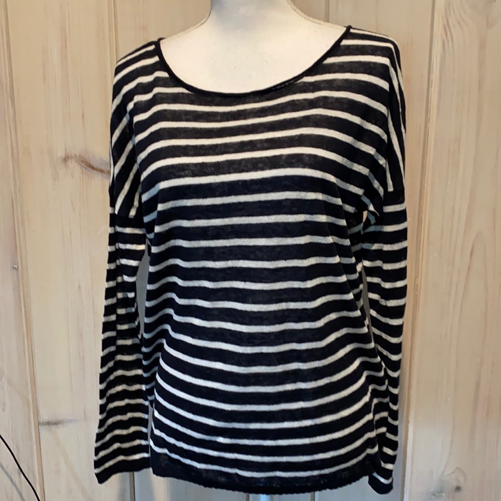 Navy and white Vince striped pullover NWT